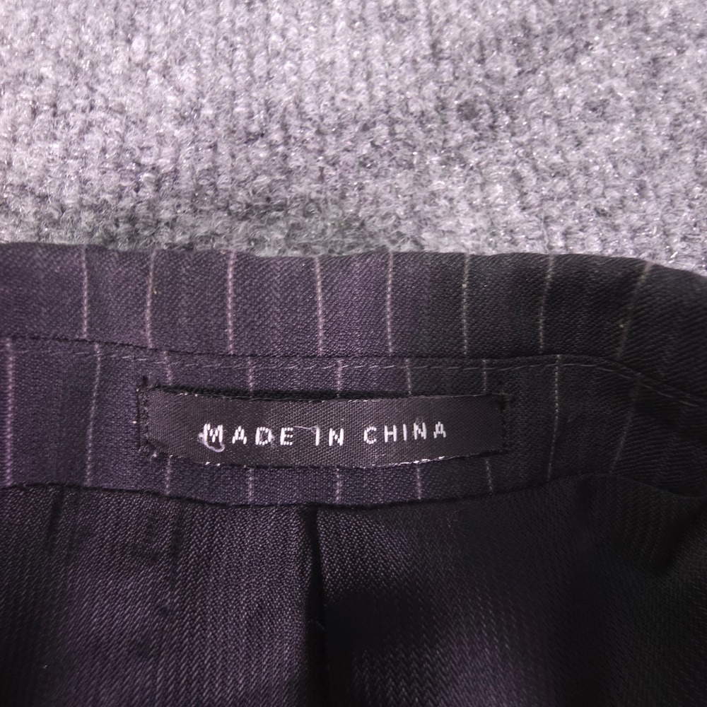 Alfani Suit Mens 42L Charcoal Pinstripe 3 Button 100% Wool Pants 35x33 Pleated - Picture 3 of 16